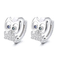 Fashion 925 Sterling Silver Owl Stud Earrings for Girls