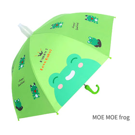 Cartoon Curved Handle straight Kids Umbrella Kindergarten Umbrella Sunscreen Black Glue Kids Sunny Umbrella