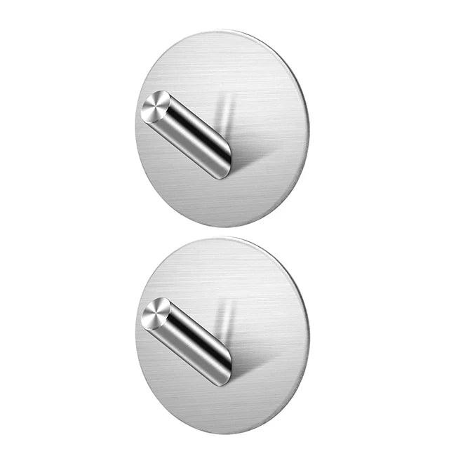 Silver Metal Hook - Heavy Duty Stainless Steel Wall Hanger for Keys Towels & Home Organization