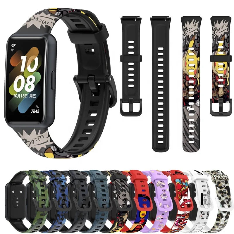 Silicone Straps for Honor Band 7 & 6 Pro-Water Resistant Durable Watchband Replacement