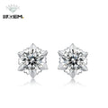 Snowflake Moissanite Diamond Earrings Cheap R.GEM. Women Fine Jewelry Shape 0.5/1ct S925 Sterling Silver Girl