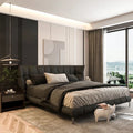 Italian Bedroom Set Furniture king Size Modern Latest Double Bed Designer Furniture Set Leather Luxury Bed Villa