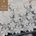 Laser Cutout Embroidery Chiffon Embroidery White Lace Fabric Lace Bridal Gown Embroidered Lace Tulle Fabric
