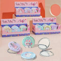 Wholesale PU Leather Pocket Mirror 12PCS/Box Double Side Round Cartoon Mini Mirror Portable Makeup Mirror