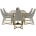 Modern Marble Gold Dining Tables Set Golden Metal Base Rectangle Sintered Stone Dining Table New Designs Dining Room Furniture