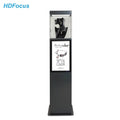 21.5\" Wood Floor Stand Jewelry Display Showcase Digital Signage LED-Lit Kiosk Screen Store Pedestal Case Exhibit Pedestal Case