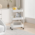 Multifunction 3 Tier Utility Rolling Cart No Screw Metal Kitchen Storage Cart Movable Organizer Rack With Wheels