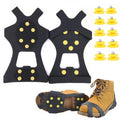10-Stud Spikes Anti Slip Snow Ice Grips Over Shoe Traction Cleats Rubber Crampons Slip-on Stretch Footwear
