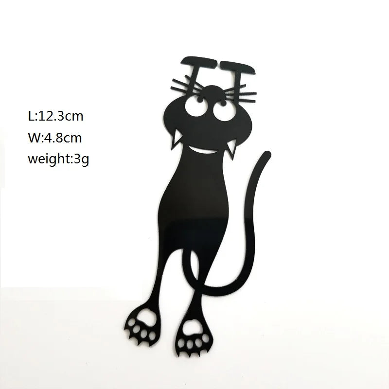 Black Cat Bookmarks  New Acrylic Creative Hollowed-Out Cat Bookmark Black Cat Hanging Bookmark