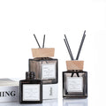 Factory Price Square Shape Aroma Reed Diffuser Bottle 100 ML 150 ML 200 ML 500 ML Glass Perfume Diffuser Bottle with Wooden Cap