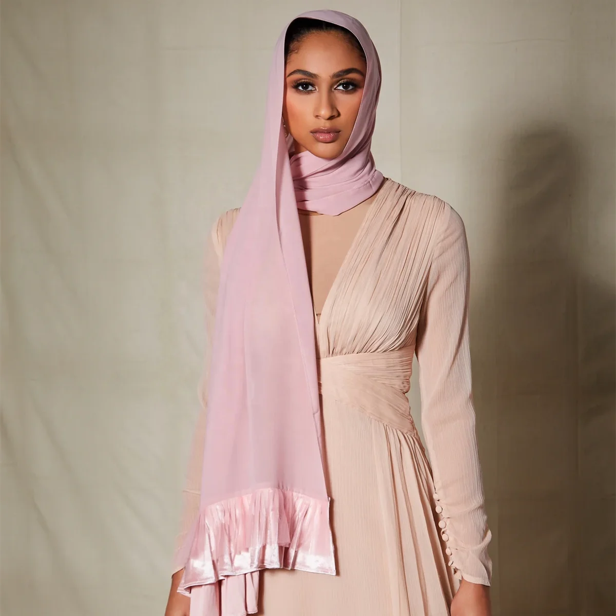 Direct Manufacturers Ruffle Hijab Premium Chiffon Hijabs Plain Chiffon Scarf Muslim Shawls Chiffon Ruffle Hijab