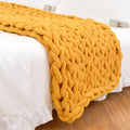 Wool Material Travel Chunky Cable Throw Knit Weighted Winter Blanket