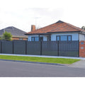 JHR Emerging Wood Plastic Composite Fence Aluminum Post Outdoor Decoration Privacy Slat Wall WPC Fence Panel