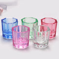 Colorful Nail Art Mini Nail Cups clear Glass Dappen Dish for Nails Art Acrylic Liquid Powder