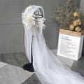 QUEENS GOWN New Luxury Reto Bride Hat Veil Handmade Beaded White Embroidery 3d Pearl Flower Long Soft Tulle Bridal Veil
