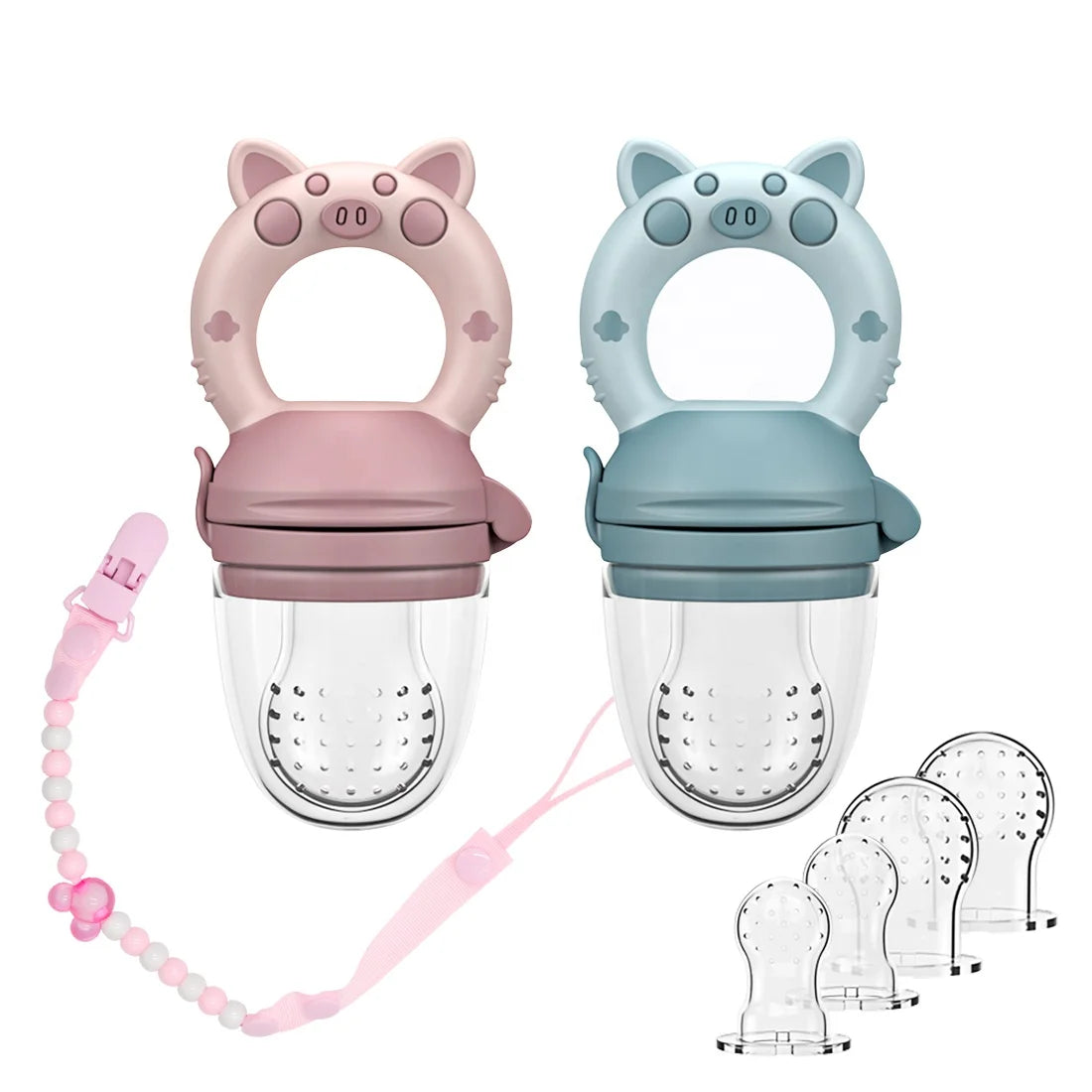 Pig-Style Silicone Food Feeder for Baby Fruit and Vegetable Training Pacifier for 0-12 Months