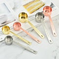Wholesale Long-Handled Round Coffee Measuring Spoons 5-30ML in Rose/Golden Stainless Steel