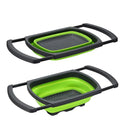 Collapsible Colander Pasta Strainer Basket With Plastic Handles Combinable Collapsible Colander Set Collapsible Drain Basket