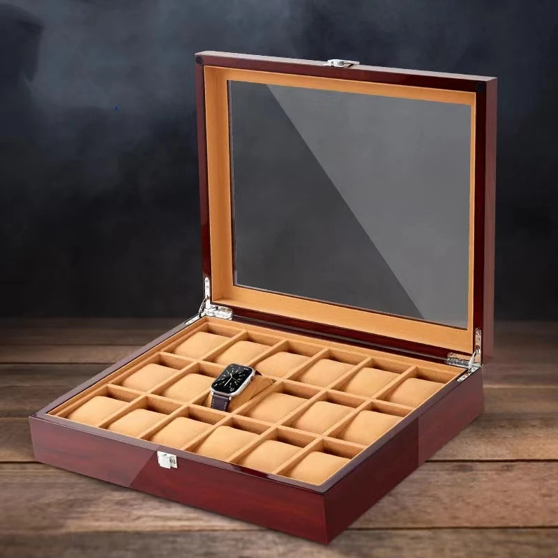 Exquisite Paint Watch Box Clamshell Window Wood Grain  Jewelry Storage Box 6 8 10 12 18 Wooden Watch Box  Wholesale