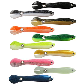 Hot Sell 10cm 6g TPR Lure Simulation Loach Lure Eyelet Hole at Tail Vivid Bionic Worm Fishing Plastic Soft Bait