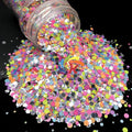 Hongcai 1oz Bag Packaging Dot Shape Wholesale Polyester Glitter Mix Bulk in Bags Glitter for Epoxy Tumbler Christmas Decorations