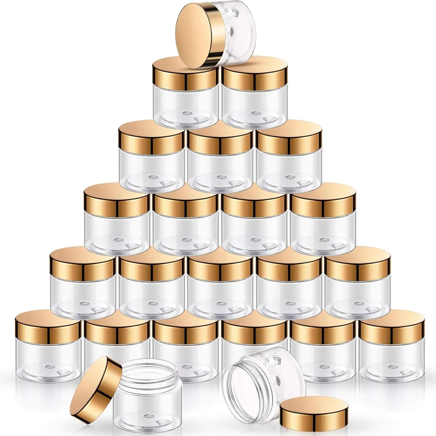 PET Empty Clear Plastic Jars with Lids Wide-Mouth for Beauty Product Cosmetic Cream Lotion