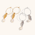 2026 Hot Selling Fashion Women Stainless Steel Freshwater Pearl Conch Round Drop Earrings
