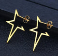 Dainty Women Hollow Silver Gold Five-pointed Star Stud Earrings