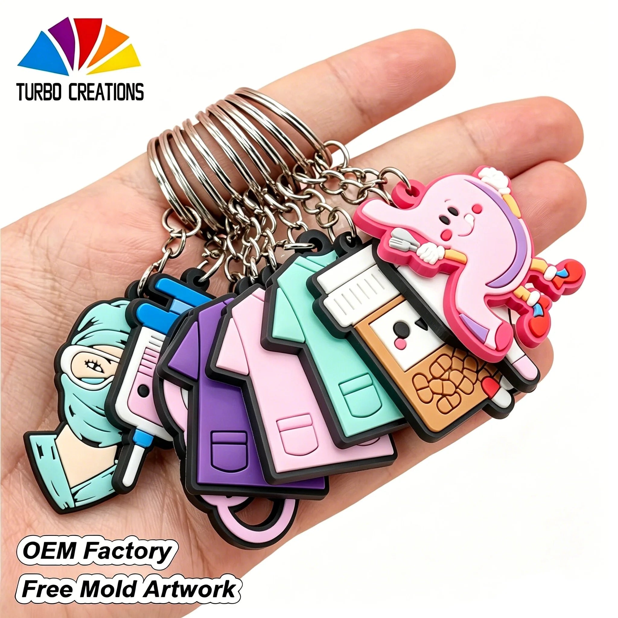 Customised Anime & Business Key Chains Soft PVC Rubber with Personalised Branded Logo Key Rings