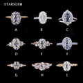 Starsgem Gold Rings Jewelry Women Oval Shape Moissanite Gold Signet Ring Eternity 10k 14k 18k Gold Diamond Ring