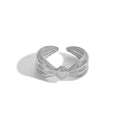 Dylam Fashion Minimalist 925 Sterling Silver Rhodium 18K Gold Plated Adjustable Bow Tie Polish Resizable Women Rings