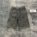DENIMGUYS Summer Mens Vintage Multiple Seams Loose  Denim Shorts Jorts Fashion High Street Baggy Screen Print Jorts for Men
