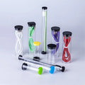 Best Selling Transparent Plastic Cylinder Packaging Tube Container with Screen Printing for USB Cable-Custom Length and End Caps
