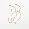 Fenny 18K PVD Gold Plated Wholesale Rectangle&Teardrop Zircon Pendant Fine Chain Stainless Steel Bracelet Trendy for Women