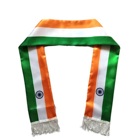 Custom World Flags Polyester Satin Scarf with Tassels Long and Durable India Flag Football Scarf Custom Logo Available