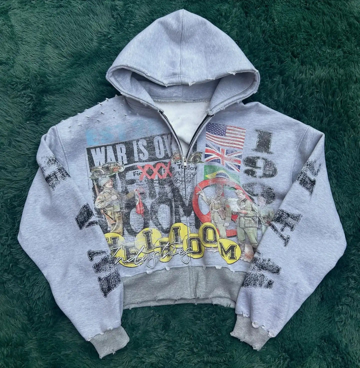 US Free Tax Back Side Pullover Hoodie DTG Print Sleeves Screen Print Graphic Zip up Hoodie for Men