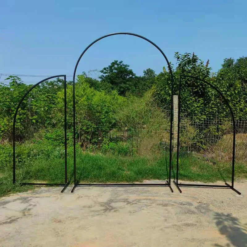 Black Metal Arch Backdrop Stand Chiara Arch Frame Backdrops for Wedding Events Decoration 3Pcs Set