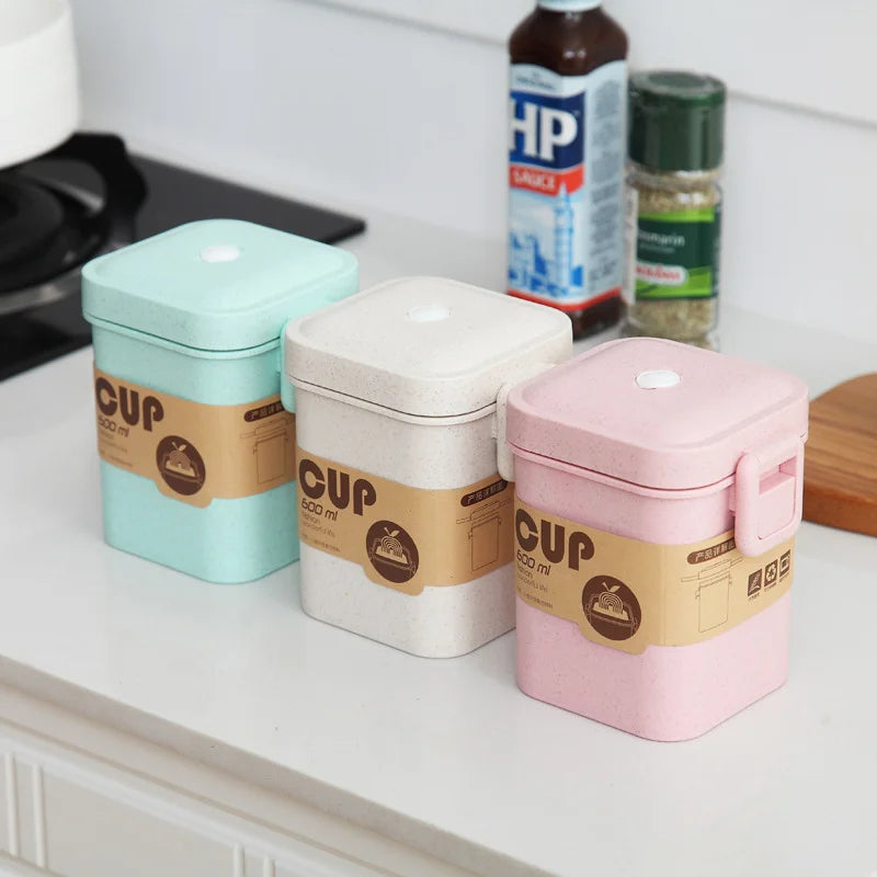 Microwave Carry Out Plastic Wheat Soup Cup Wheat Straw Soup Bowl With Lock Vented Lid
