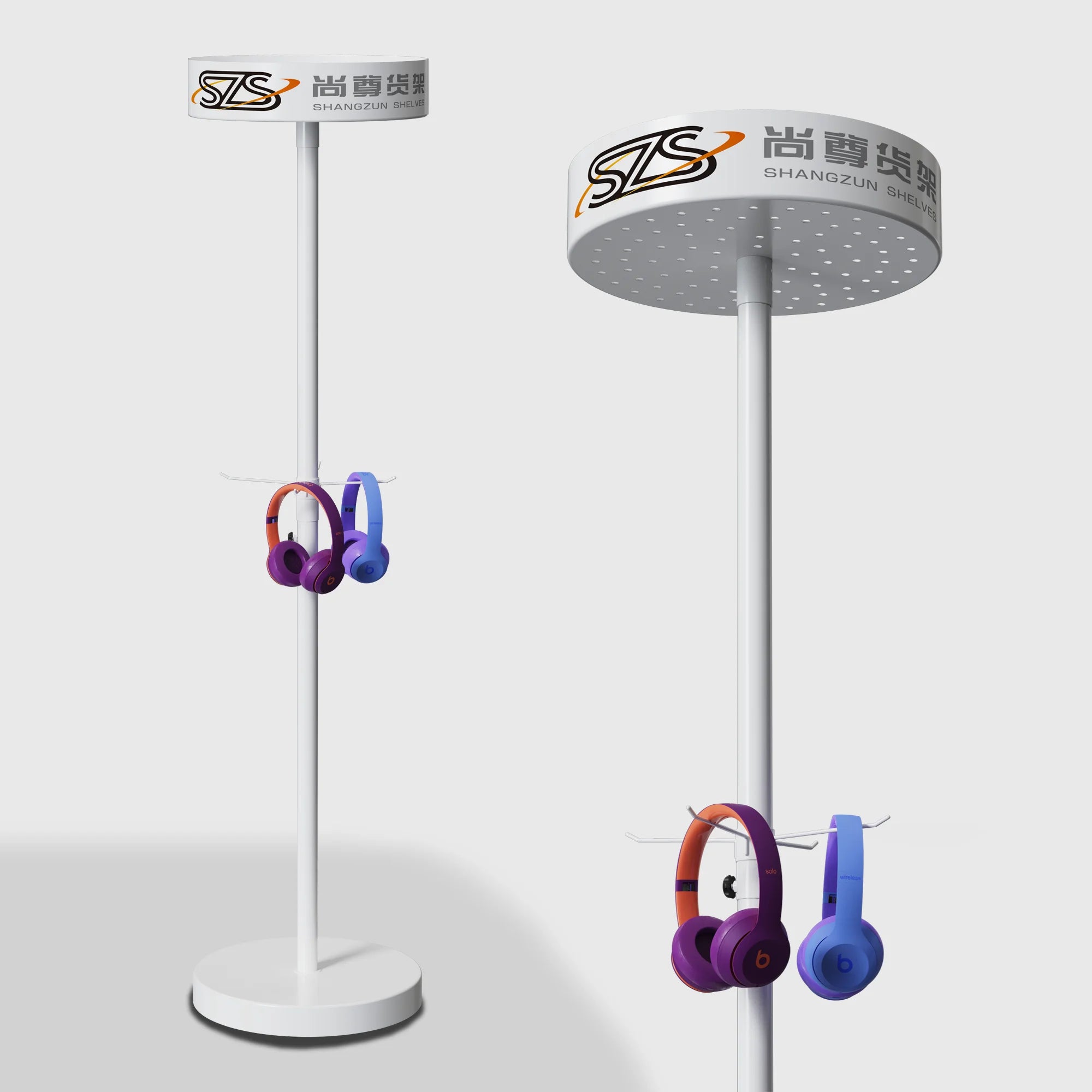 Metal Pole Display Stand Headphone Display Stand with Adjustable Hooks Everything Can Be Hung Support Customization