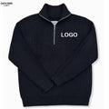 Custom Logo Half Quarter Zip Sweater Business Casual Work Wear Blank Knitwear Jumper Uniform Pullover 1/4 Zip Sweater Women