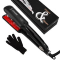 KangRoad Factory Hot Sale High Grade Wide Tourmaline Ceramic Plate Vapor Hair Straightener Iron Infrared Steam Hair Straightener