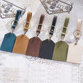 Handmade Leather Mini Bus Card Holder Keychain Student Campus Card Access Control Card Holder Protective Cover