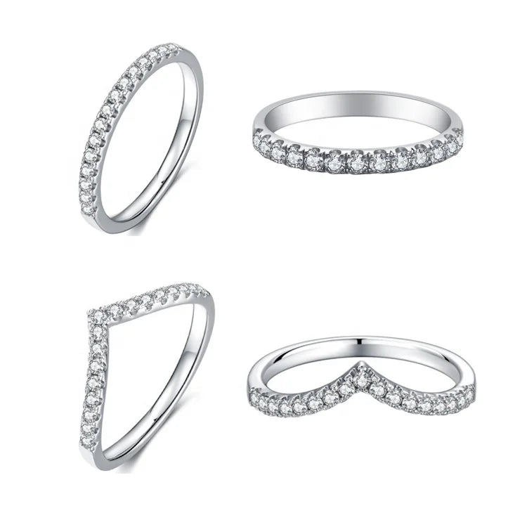 Most Popular 0.33ct Moissanite Engagement Ring Sterling Silver 925 Wedding Gift Moissanite Band Ring for Girls
