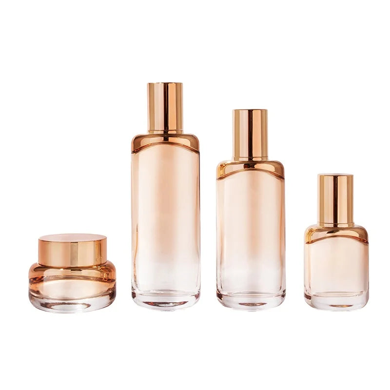 Customized FROSTED CLEAR Glass Bottles for Face Cream in 50g 30ml 100ml 120ml with Screen Printed Cosmetic Containers