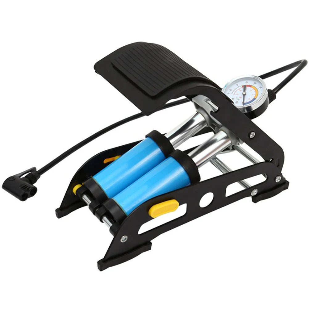 High Precision Double Cylinder Foot Pump High Pressure Air Inflator for Bicycle Scooter Motorcycle Car-Versatile Inflatable Pump