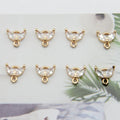 Minimalist Kc Gold Plated Hollow Leaf Pendant Diy Crystal Zircon Small Double Leaf Pendant for Diy Jewelry Accessories