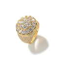 New 18K Plating Men's Women's Flawless Cut Stone Pinky Ring Hip Hop Fashion Iced CZ Nugget Cabochon Ring for Engagement Wedding