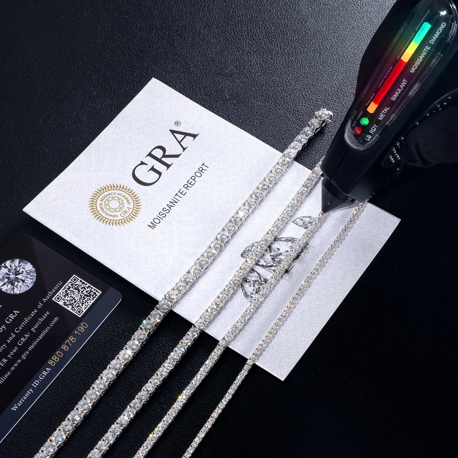 RINNTIN Customized Hip Hop Iced Out D Color White VVS Alloy 2MM 3MM 4MM 5MM Moissanite Diamond Tennis Chain Bracelet Necklace