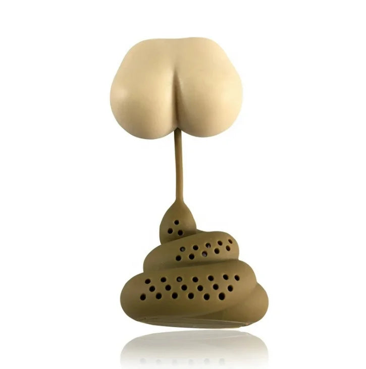Food Grade Cute Funny Silicone Poop Design Prank Ass Shape Tea Filter Infuser for Loose Leaf and Herbal Tea