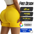 Wholesale Seamless Peach Hip Women's High Waist Yoga Shorts Color Block Stripe Quick Dry Running Butt Lifting Fitness Shorts